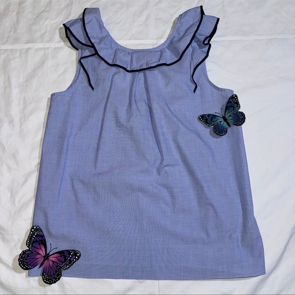 J. Crew Tops - J.Crew Ruffle Collar Sleeve Top Size 2 Light Blue Blouse Career / Office Shirt